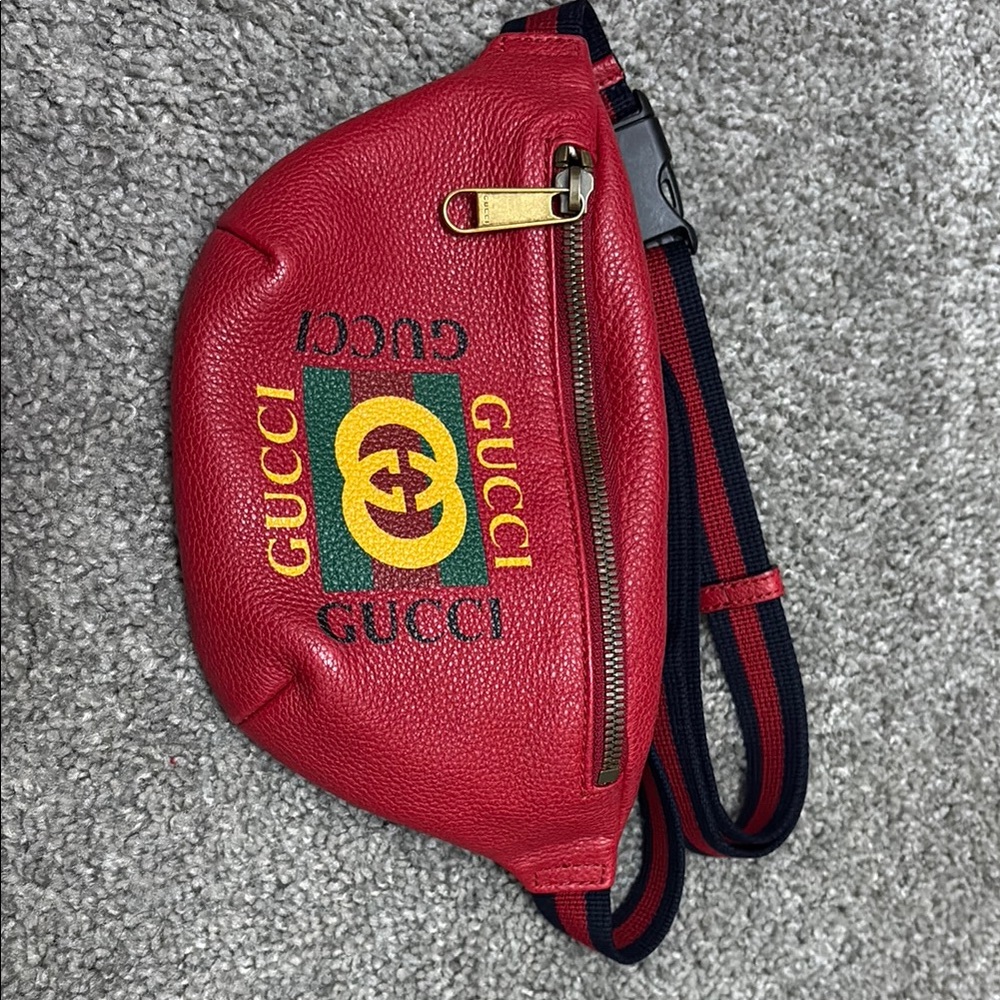 Gucci Red Leather Belt Bag